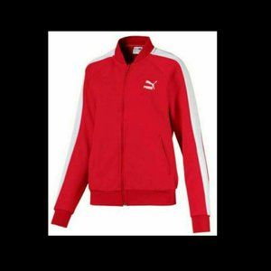 Puma Classic T7 Track Jacket Women's Sz XS, Stripe Authentic NWT Red White